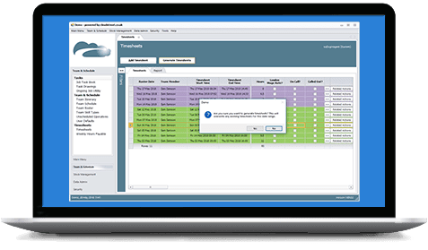 screenshot of workflow control and automation software